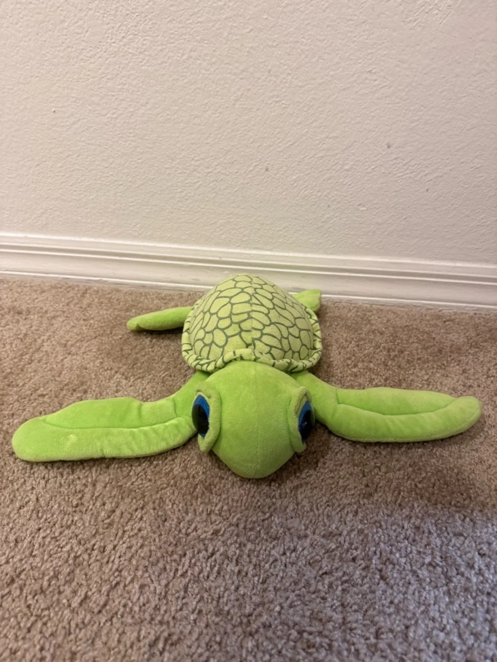 Green Plush Sea Turtle Toy for Small Pets by